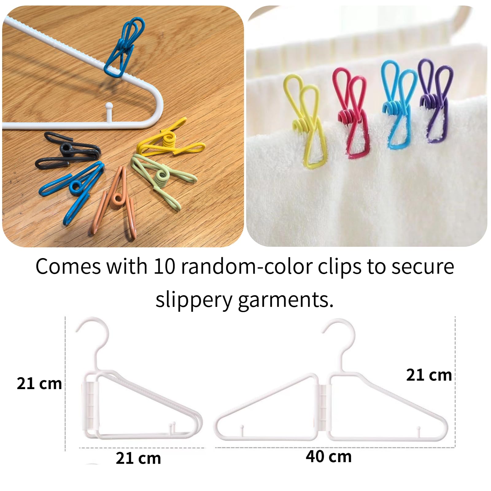 WRYLCYH Lot de 8 Cintre Pliable, Gain de Place, Cintres Pliables, Cintres de Voyage Pliable, pour La Maison, l'hôtel, Les Voyages et Le Camping, avec Bandes Antidérapantes (Vert
