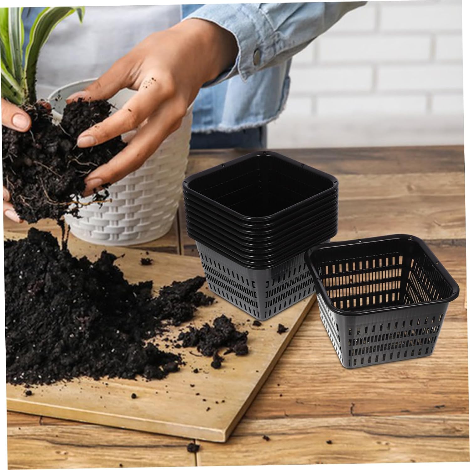 10pcs Thick Orchid Pots Root Control Durable Nursery Planters for Gardening for Succulents Balcony Office Use