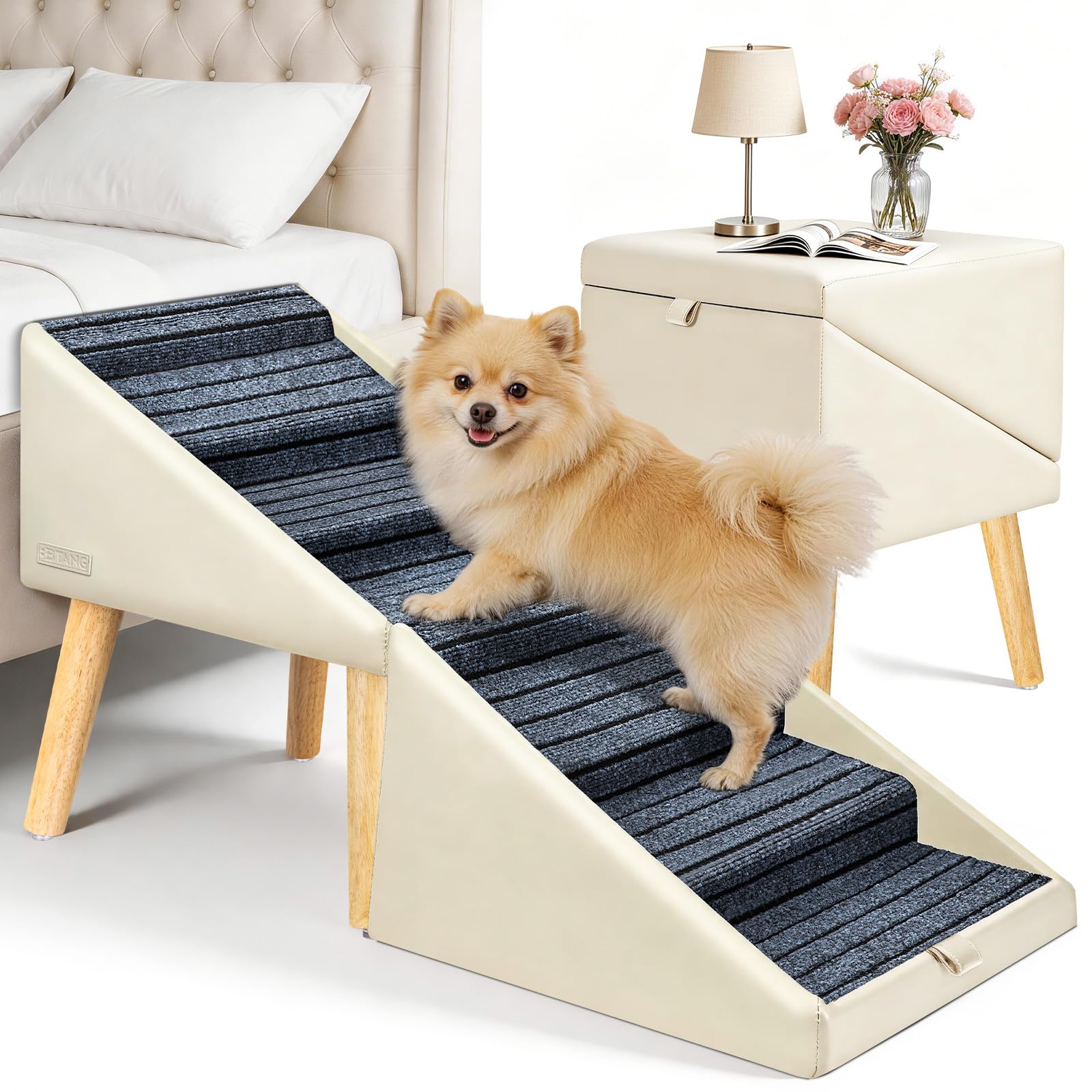 Photo 1 of 17" H Dog Stairs for Small Dogs – 4-Step Non-Slip Dog Ramp for Couch