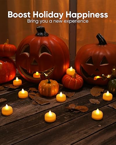 Miniatura 16 de Amagic Paquete de 24 velas LED sin llama, funciona con pilas, velas eléctricas falsas para votivo, Halloween, Navidad, decoración del hogar, boda