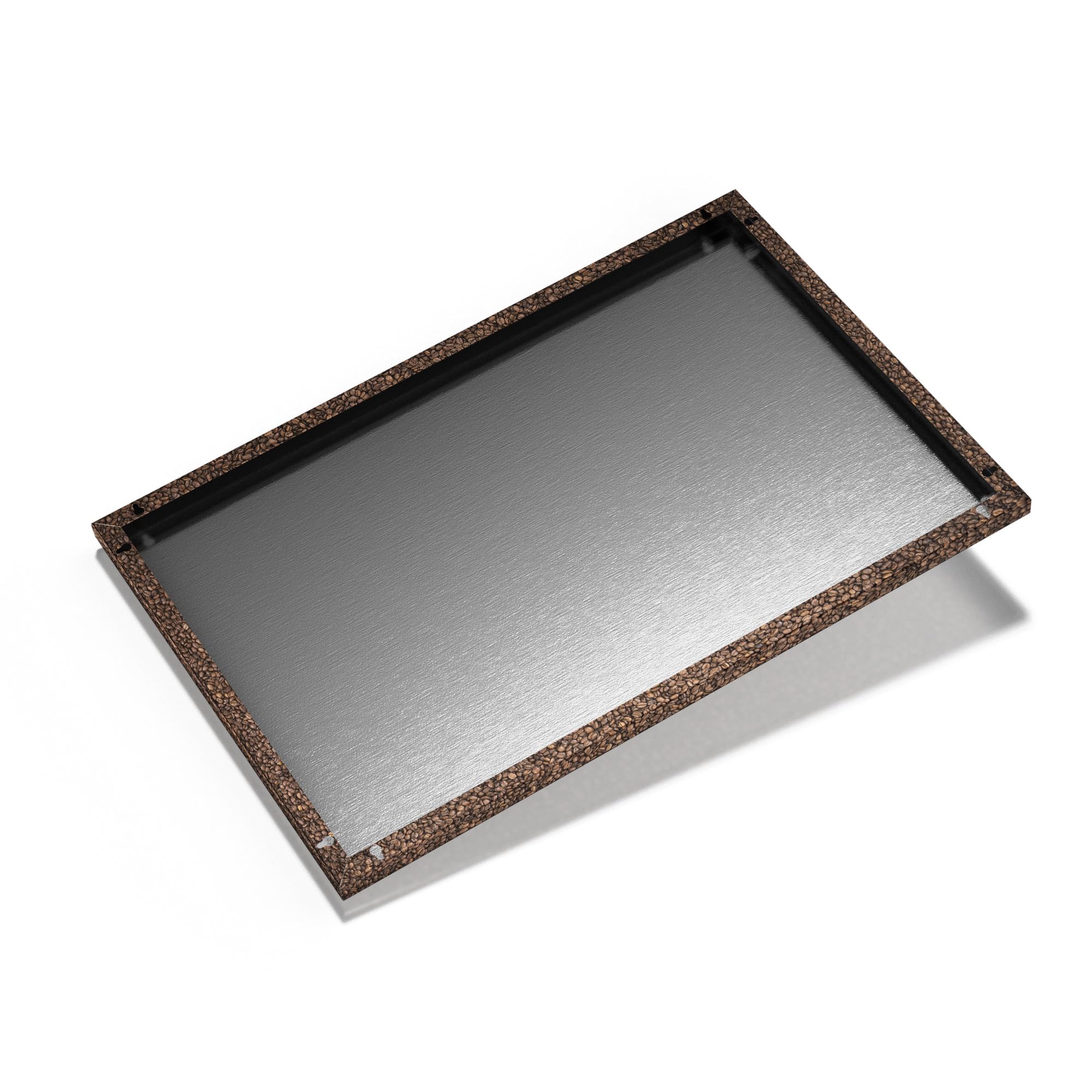 DEQORI Metalowa tablica magnetyczna | wymiary 90 x 60 cm | motyw "Kawa ziarnista morza" | tablica suchościeralna na wszystkie magnesy | tablica magnetyczna do kuchni i biura | designerska tablica