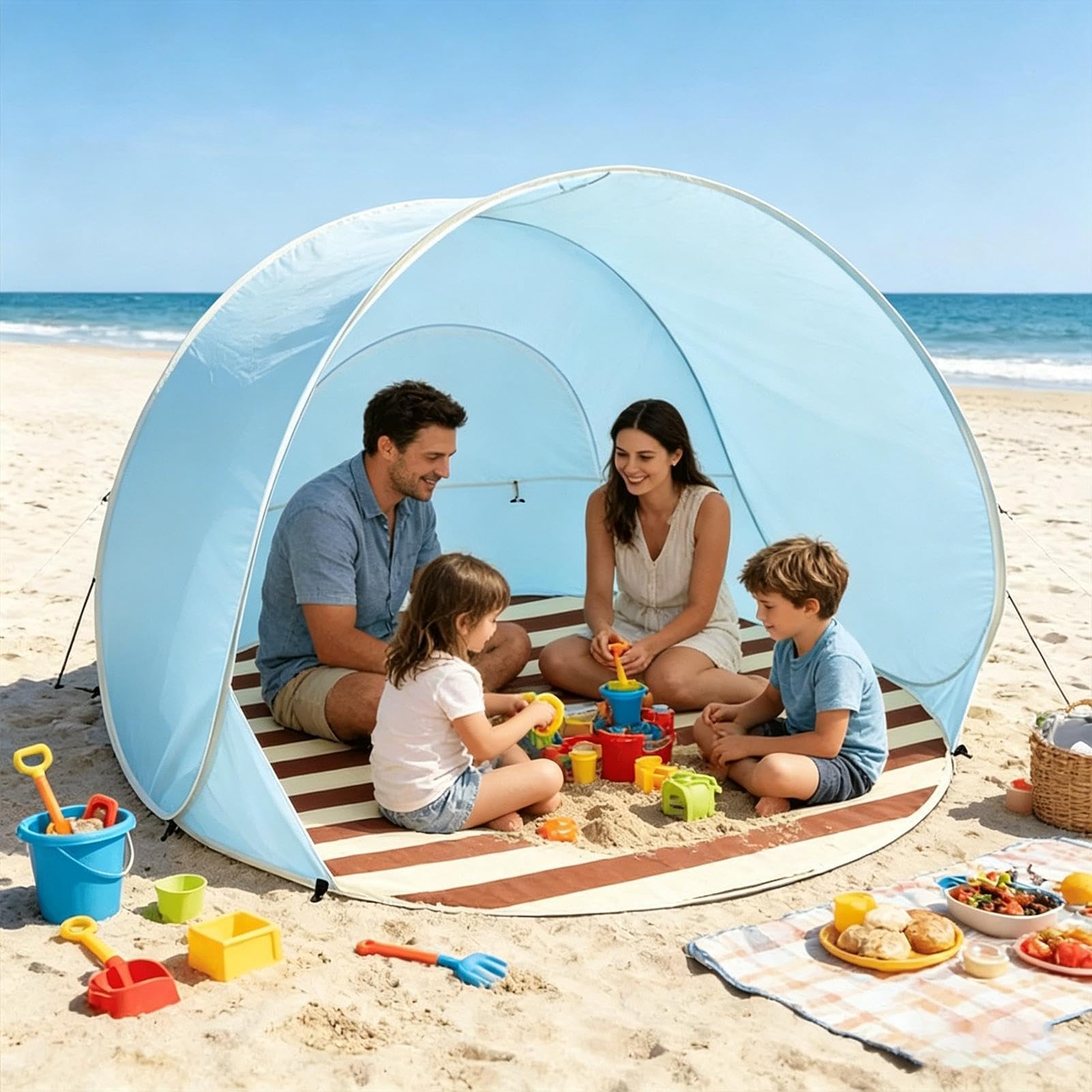 Beach Sun Shelter Portable Lightweight Easy Setup Protection