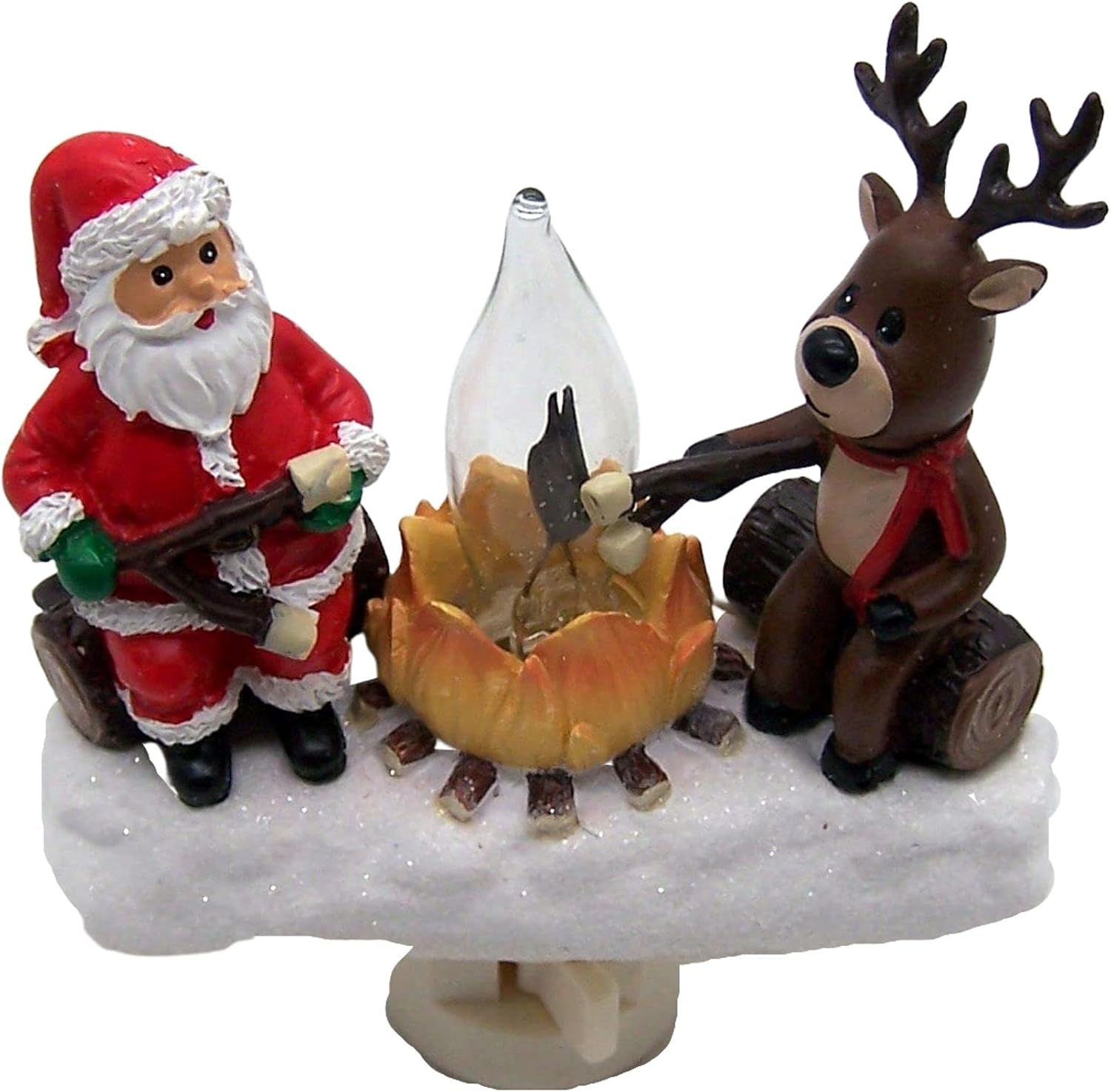 Roman 4.25" H Santa & Reindeer Camp image 2