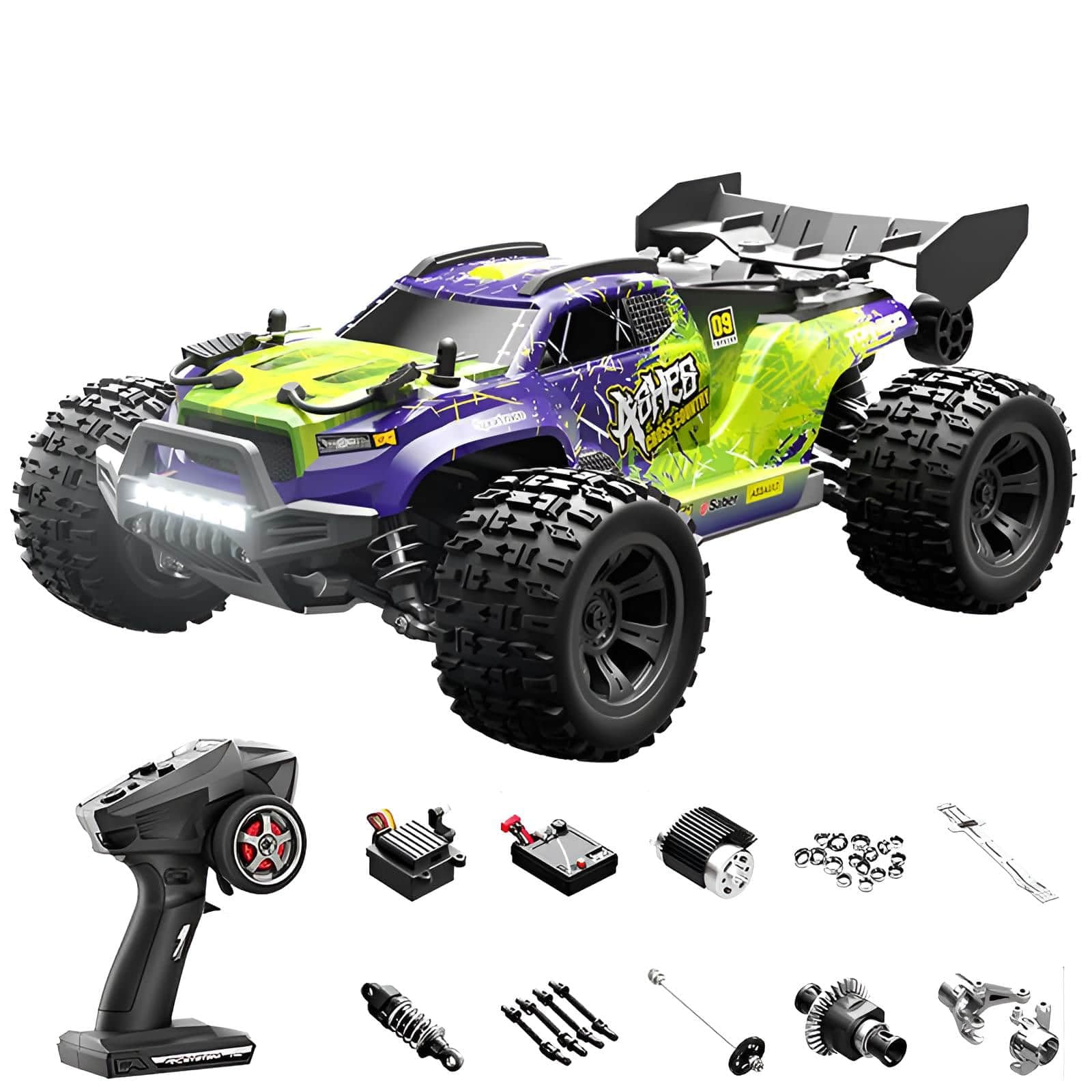 1:18 Rc Buggy Car 28 Km/H 4wd Z Reflektorami Led, Pełną Proporcjonalną Przepustnicą, Radiem 2,4 Ghz, Terenowy Pojazd Terenowy Z Obudową Przeciwwybuchową