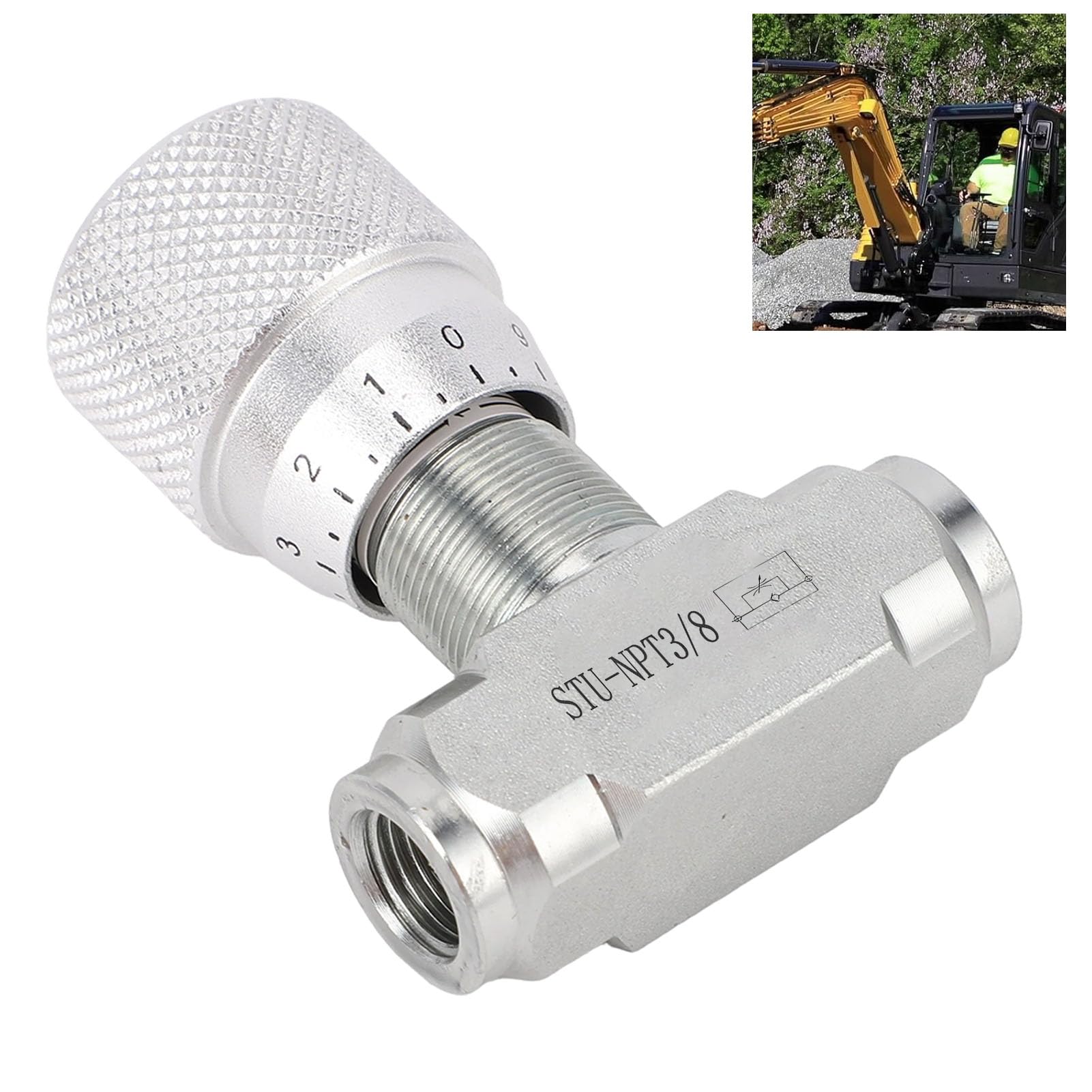 Válvula de Control de Caudal Hidráulico, 5800PSI NPT3/8