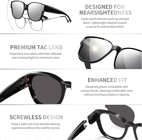 Miniatura 4 de Lentes de sol polarizados para mujeres y hombres, lentes de sol cuadrados de moda envolventes con protección UV400 para conducir