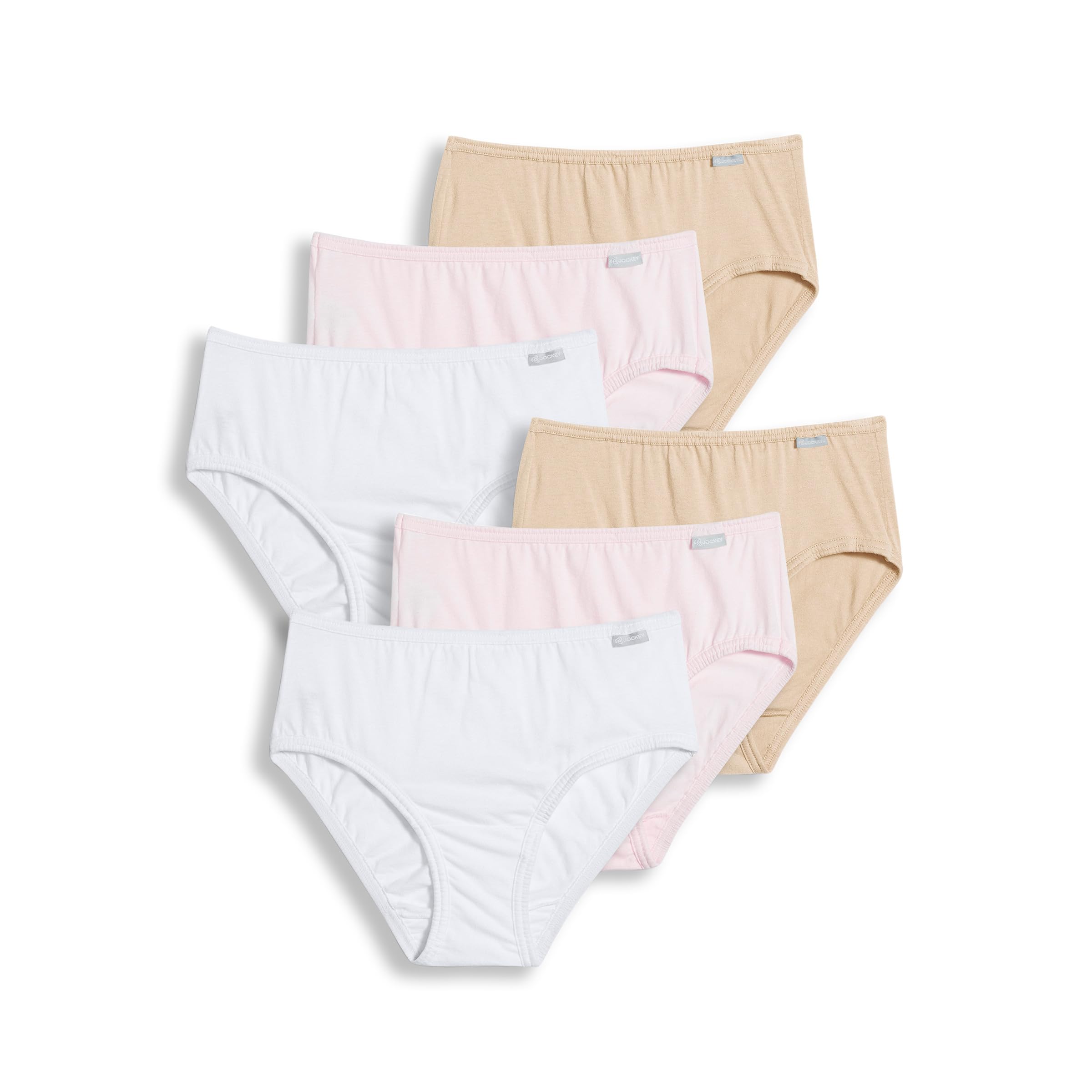 Jockey Women's Underwear Elance Hipster - 6 Pack, Ivory/Light/Pink Shadow, 7, Ivory/Light/Pink Shadow, 7