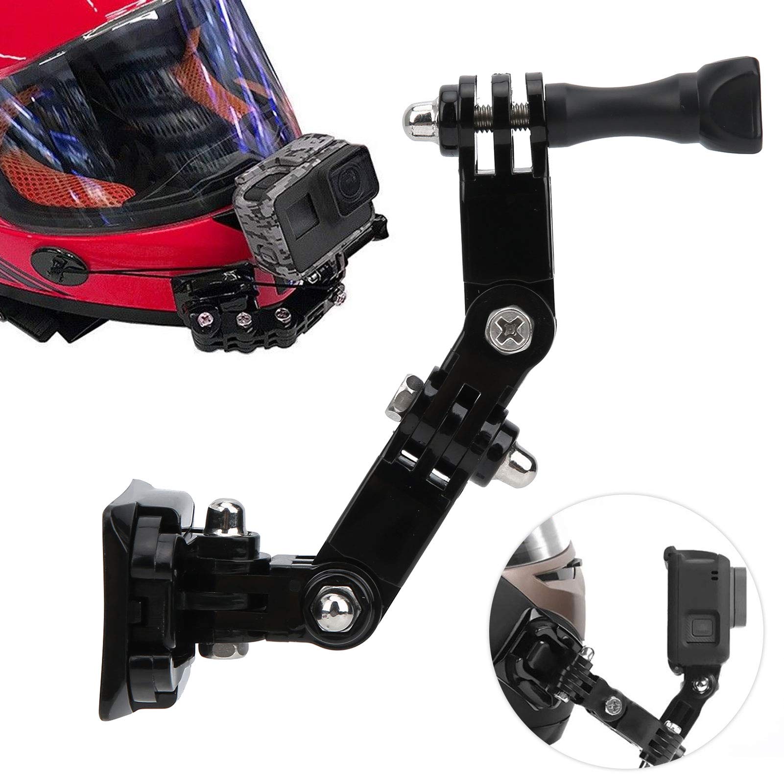 Juego de Soporte para Cámara de Casco de Motocicleta, Soporte Universal para Cámara de Movimiento, Kit de Accesorios para Casco de Montar, para Motocicletas de esquí, Color Negro