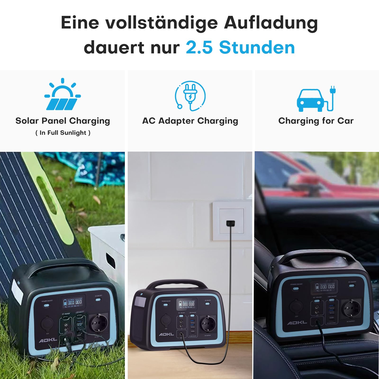 Tragbare DC Powerbank Powerstation, 320Wh Akku für mehrere Geräte, LiFePO4 Akku, 300W Solargenerator mit 300W AC/PD 60W USB-C Ausgang, Für Camping, Draußen, Reisen, Notfälle.