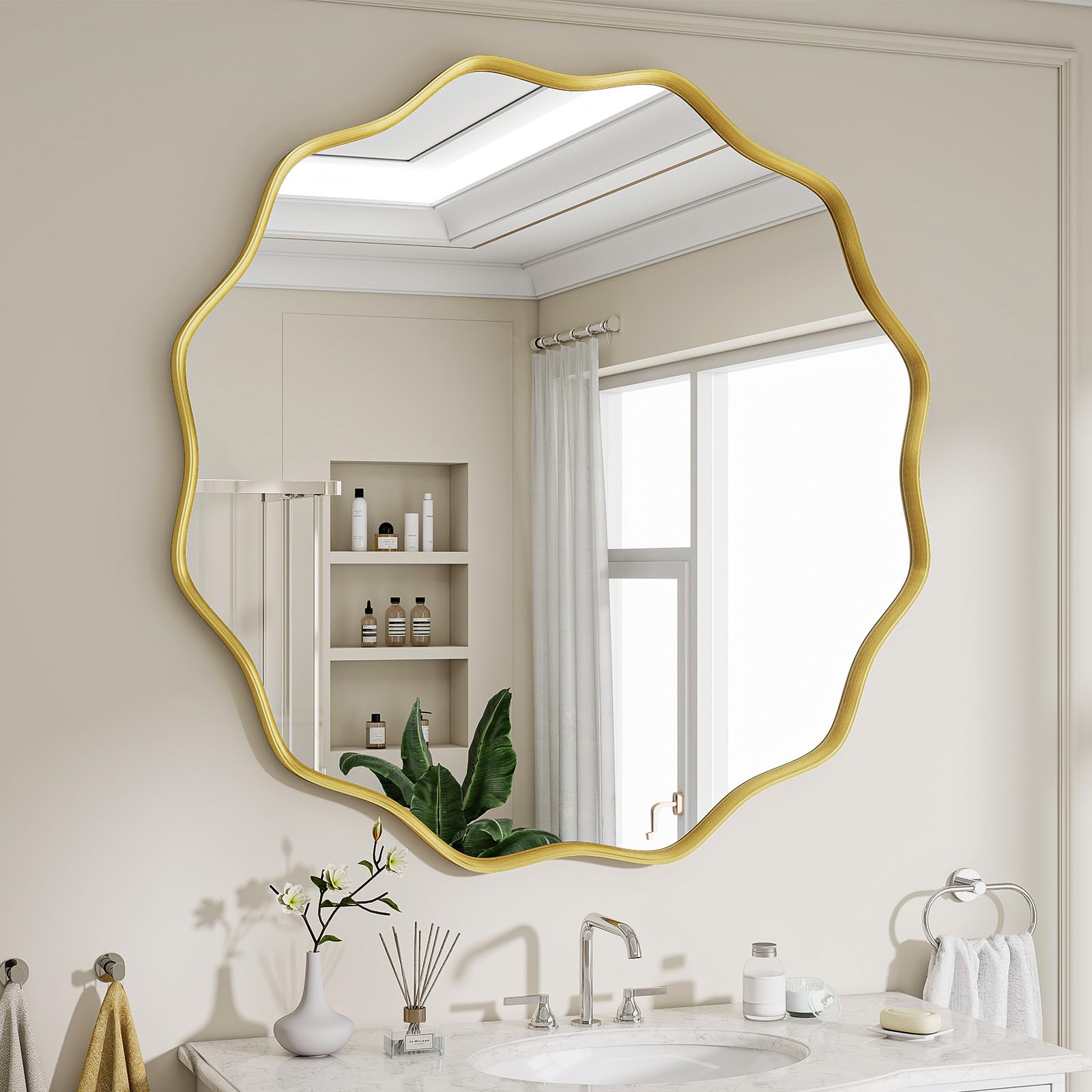 VETROVUE Round Wavy Gold 30"