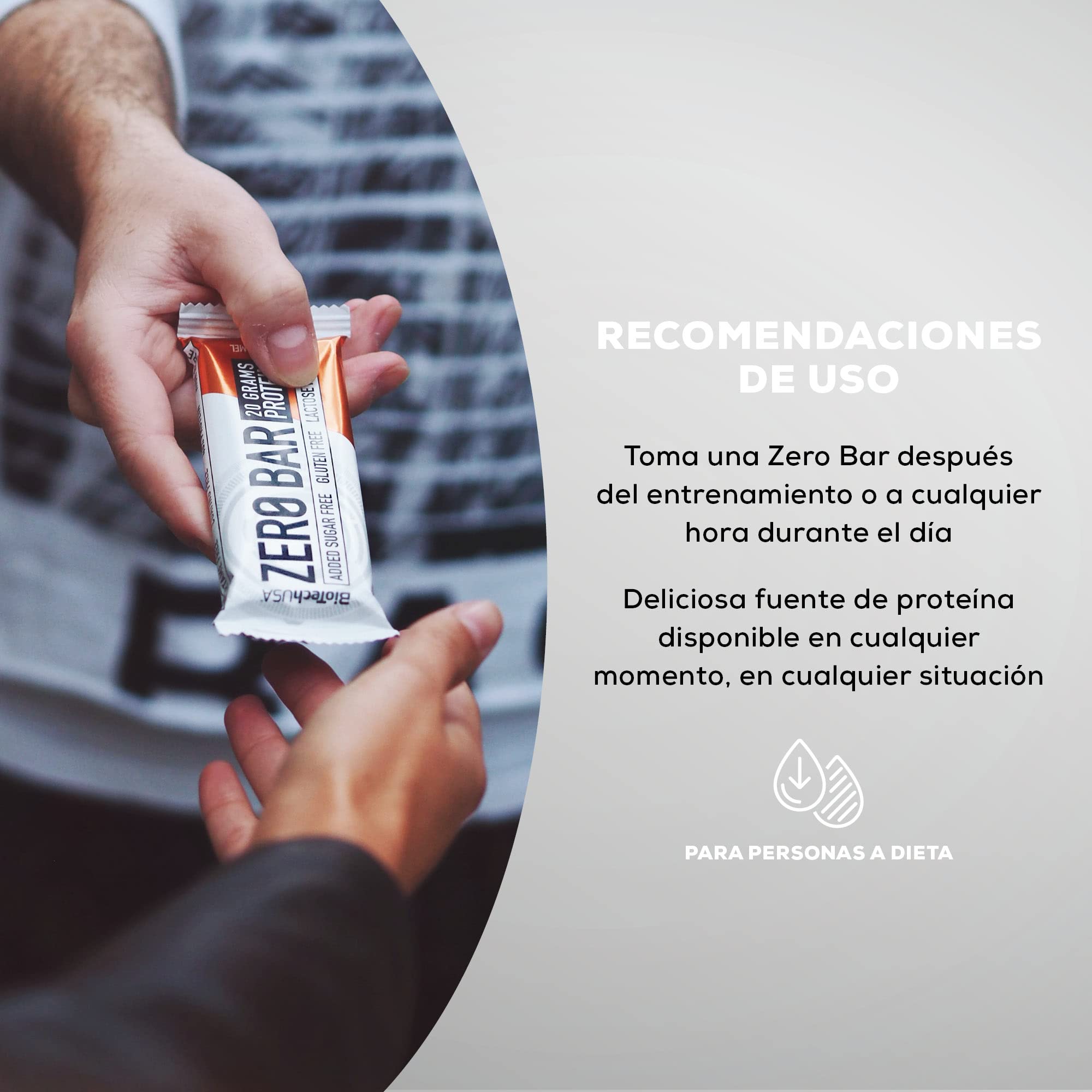 BioTechUSA Zero Bar Protein Snack - Bajo en Azúcar y Sin Lactosa | Textura Crujiente | Deliciosos Sabores | Ideal para Dietas y Entrenamientos, 20*50 g, Chocolate-Avellana