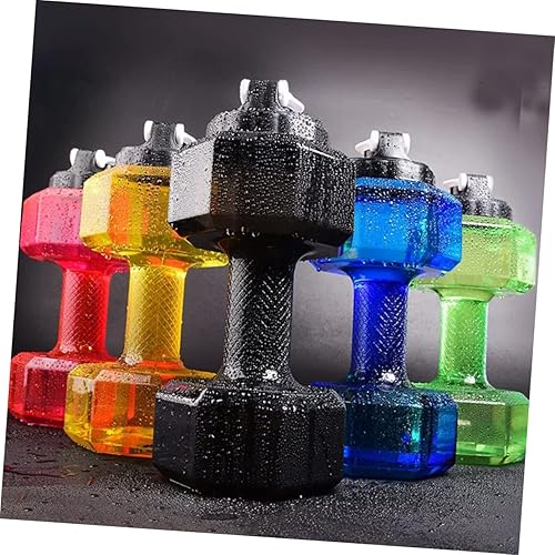 Miniatura 9 de INOOMP 1 botella de agua de plástico para niños, botella de agua portátil, botella de agua deportiva, botella de agua de fitness, mancuernas para