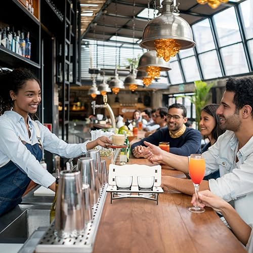 Miniatura 6 de EXCEART Estante de exhibición de banco estante de transferencia de calor de whisky soporte de tazas de whisky organizador de whisky estante de