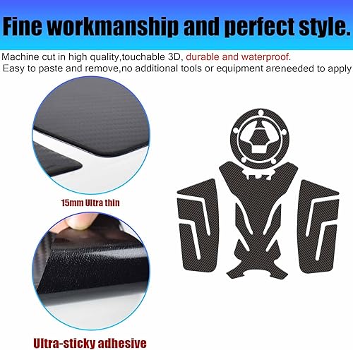 Miniatura 2 de Adhesivos adhesivos de fibra de carbono para tapa de tanque de gasolina para motocicleta, compatibles con Ka-wa-sa-ki V-ersys 650 KLE650 V-ersys650