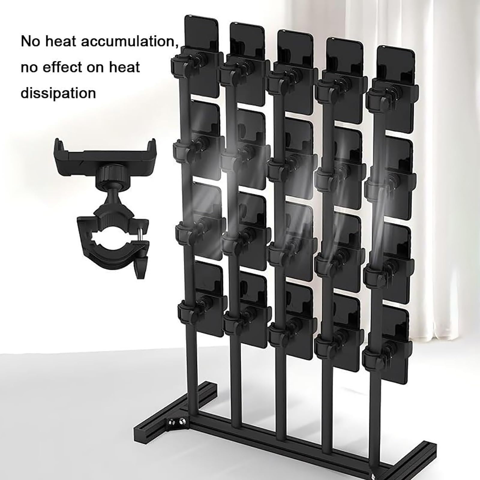 Supporto per telefono cellulare girevole a 360° in metallo multistrato per videoconferenze e live streaming, supporto regolabile per smartphone multi-fila per controllo di gruppo