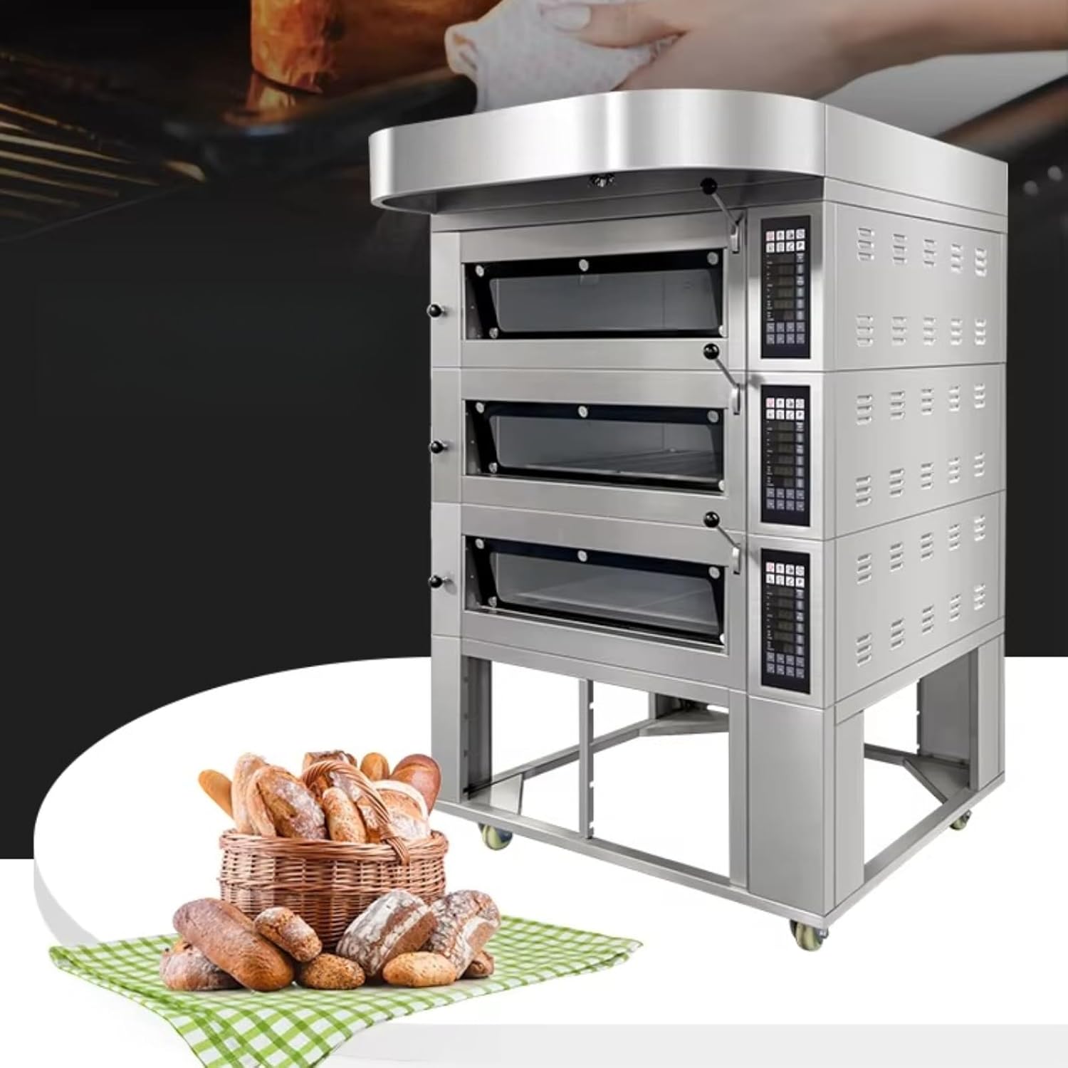Commercial Convection Oven, Industrial Bakery Oven, 0°C-300°C Temperature Range, Perfect for Small Bakeries Home Bakeries Pastry Shops