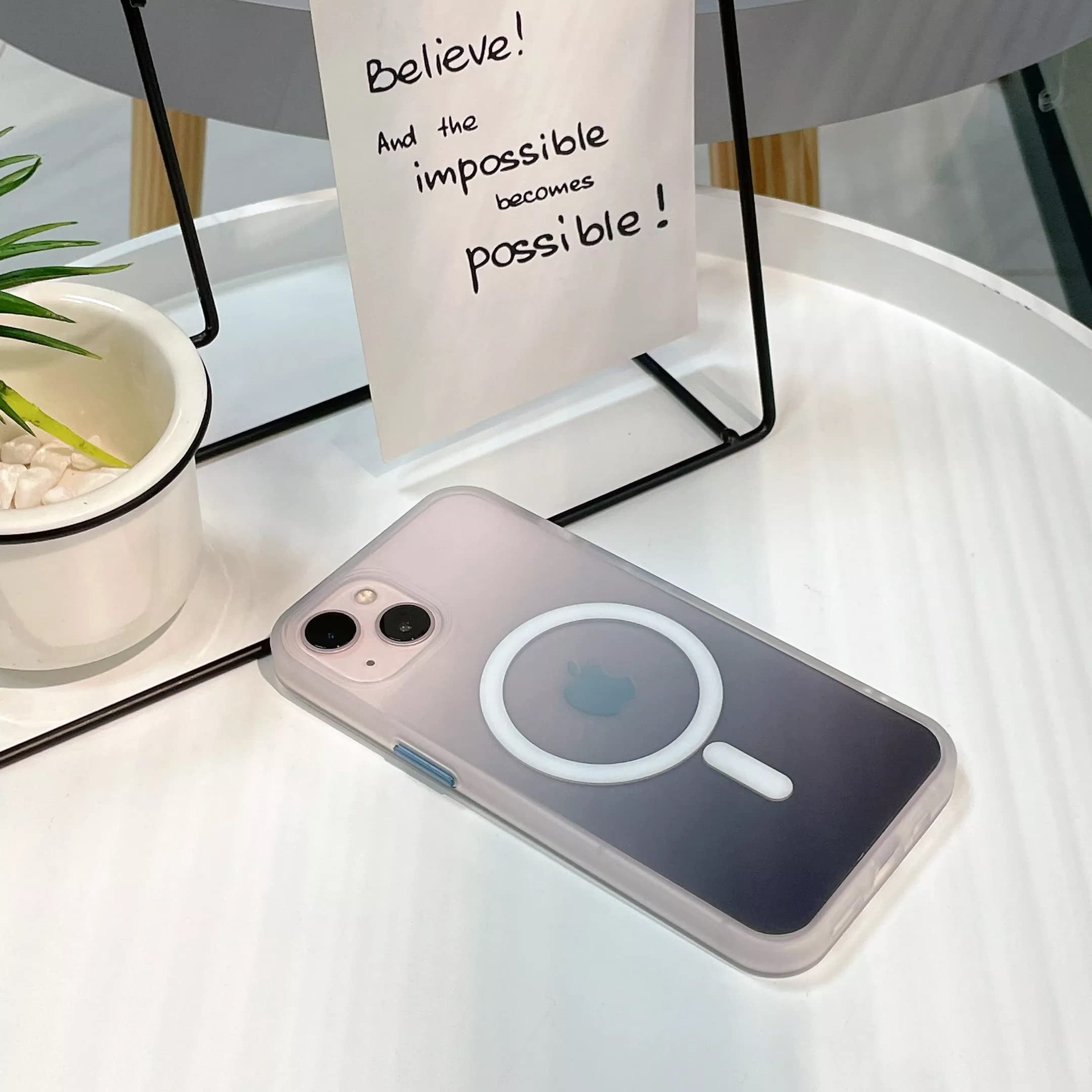 Nalari New Modern Magnetic Matte Ombre Phone case for iPhone 13/13 Pro Cover 6,1" [Waterproof] [Shockproof] [Military Tested] (Black)