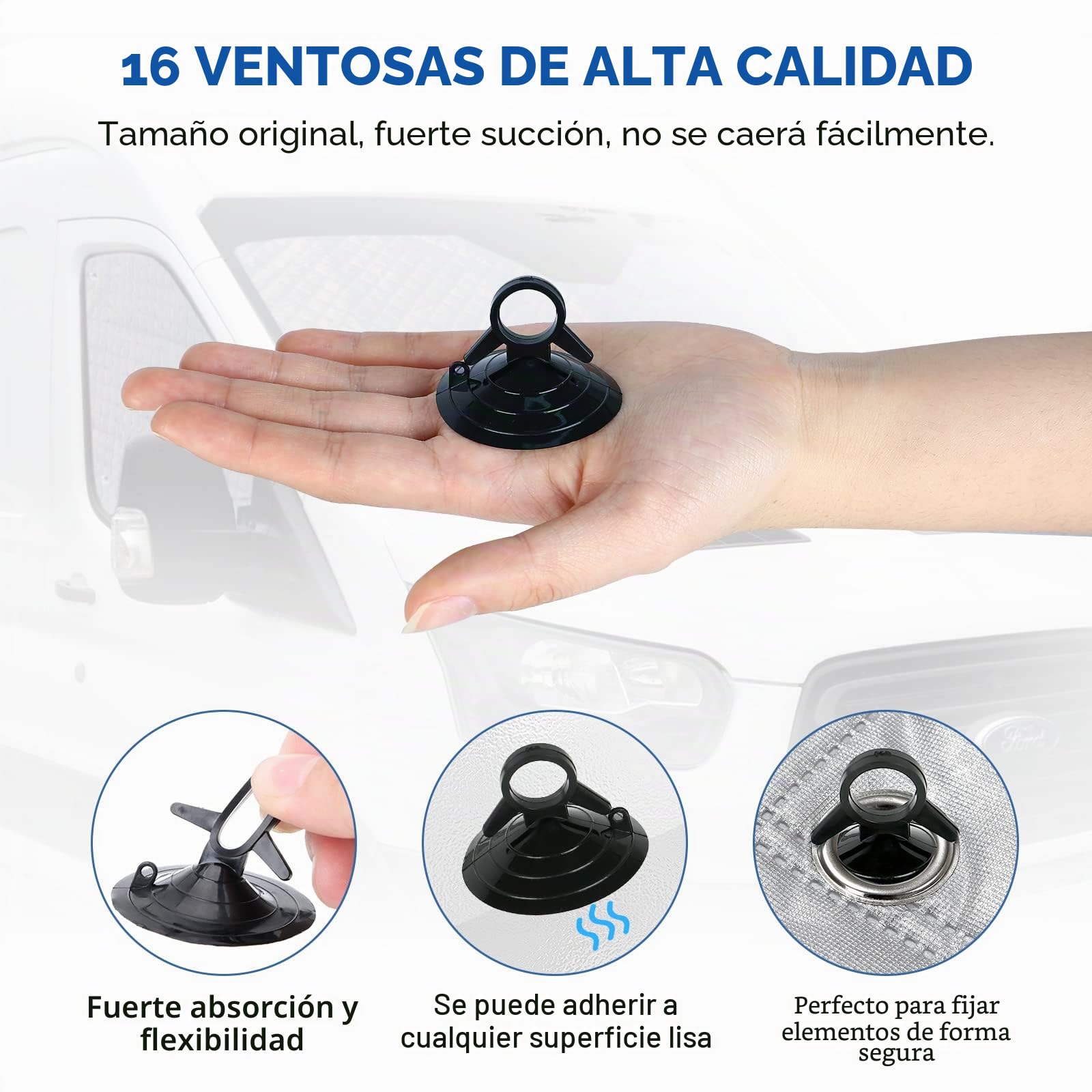 Parasol para Parabrisas Reemplazo para Ford Transit Van MK8, 3 Piezas Protector de Parabrisas, Juego de Parasol Térmico Interno con Bolsa de Almacenamiento, 100% Oclusión | Juego de 3 protectores térmicos opacos para parabrisas con bolsa de almacenamiento