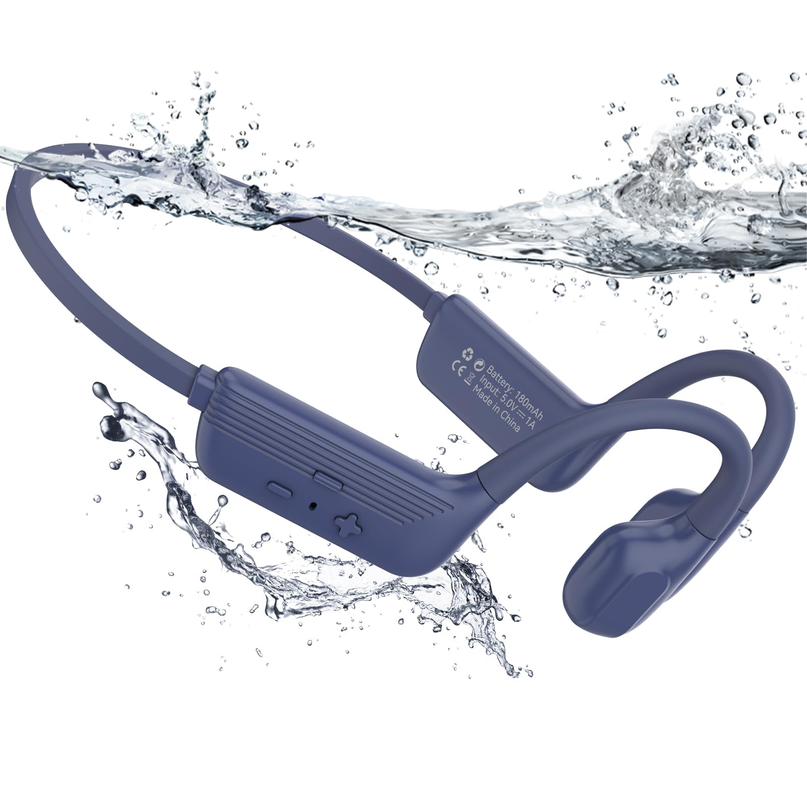 Aztine Casque Bluetooth Conduction Osseuse Natation IPX8 – 16Go MP3, 8h Autonomie, 3m Sous L'Eau