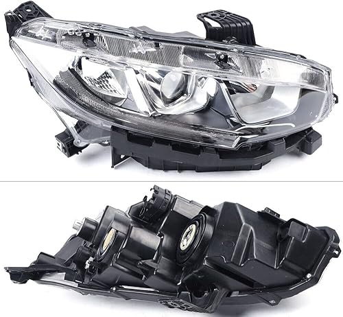 Miniatura 3 de Faros halógenos del proyector para 2016 2017 2018 Honda Civic faros (lado del pasajero)