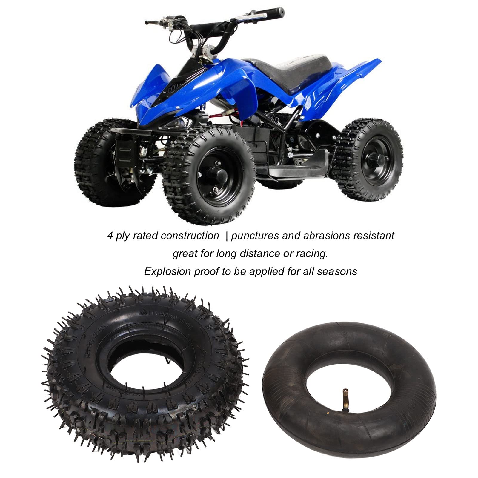 4.10/3.50-4 pneus Chambre à air pour 47/49CC Moto Scooter Mini Quad Dirt Pit Bike Grosses pièces de Pneu