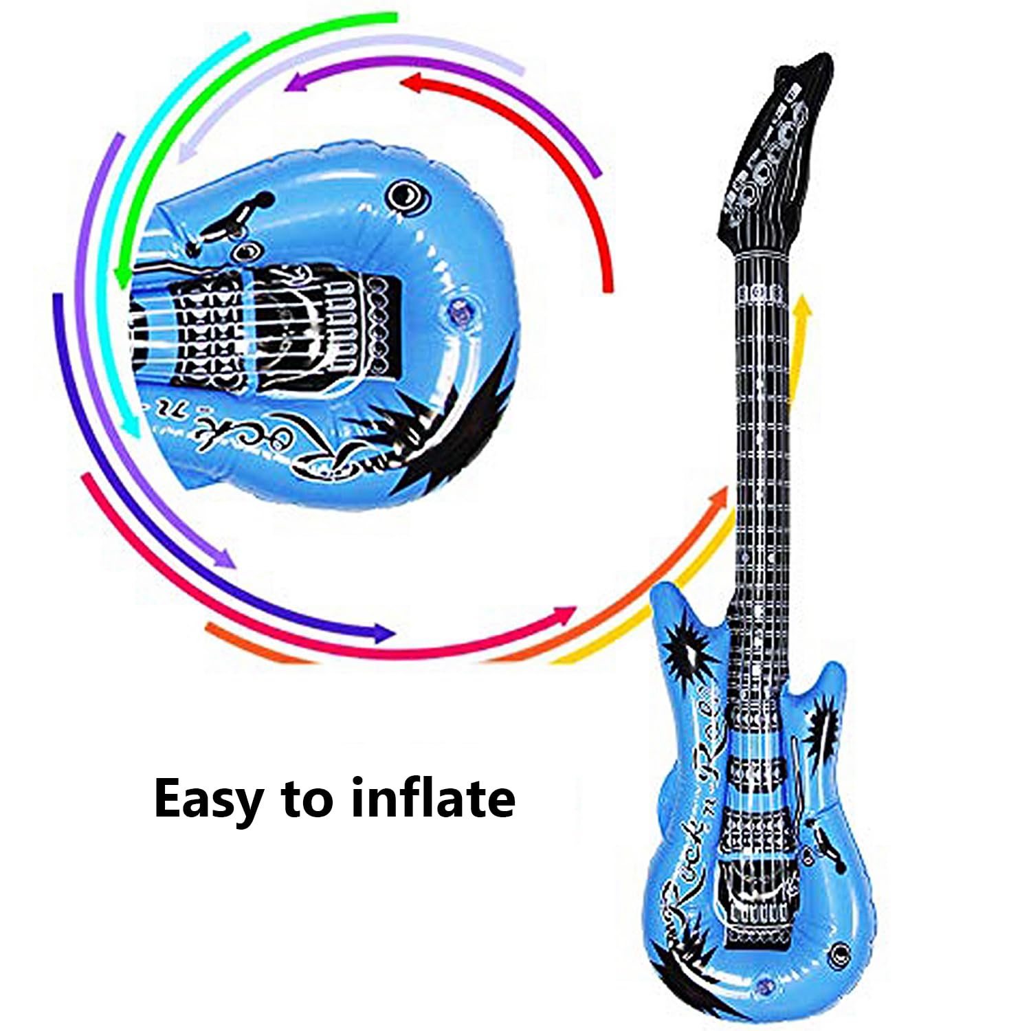 Inflatable Guitar Party Decorations - 6 Pack -3