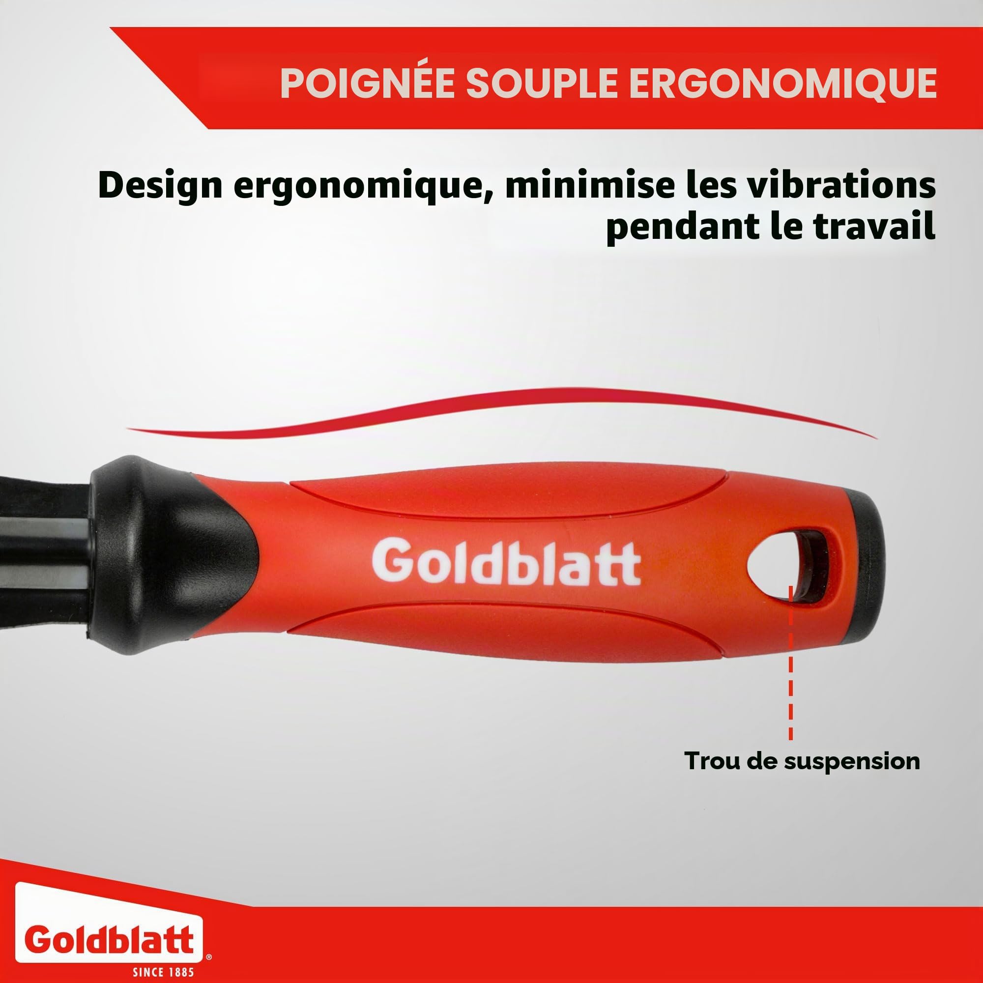 Goldblatt Extracteur de garniture, extracteur de moulage de 7,6 cm pour ne pas endommager la surface, outil multifonction pour retirer les barres de moquette, plinthes, moulage, revêtement et retrait