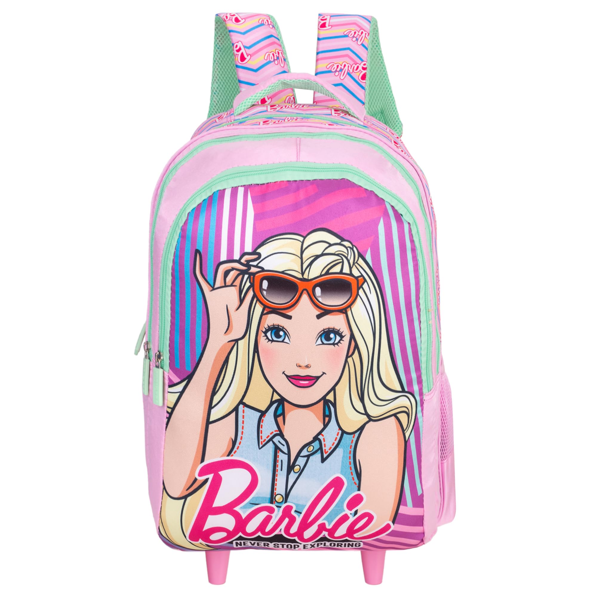 Barbie School Bag 18 Inch Trolley Bag for Girls Large Rolling Backpack with Wheels & Trolley Handle-image-16