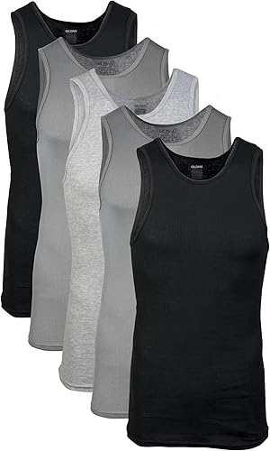 Gildan - Camisetas sin mangas para hombre, paquete múltiple