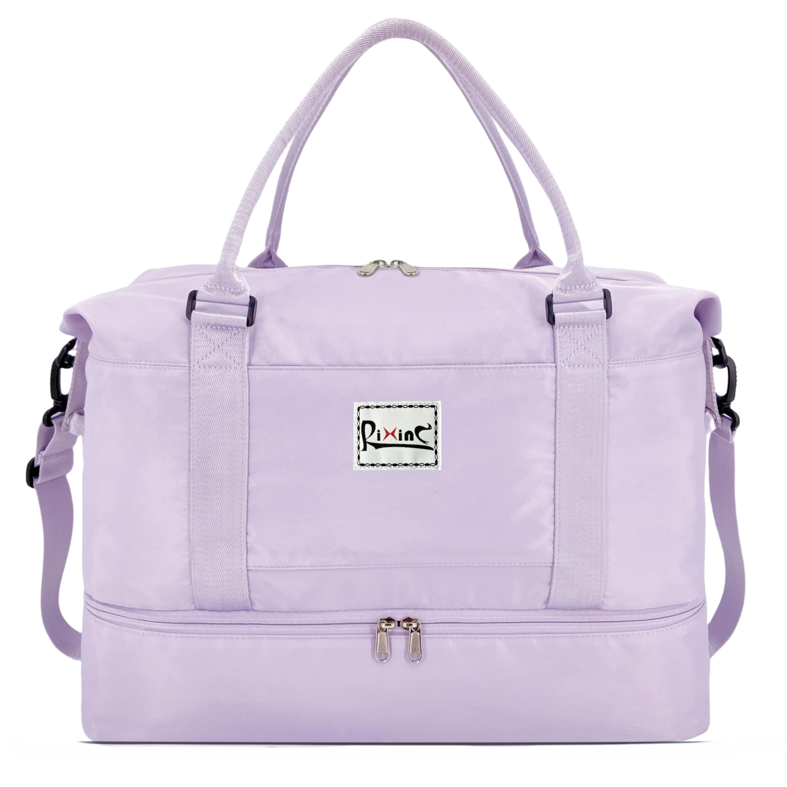 RIXINC Travel Duffle Bag Weekender Bags for Women with Shoes Compartment, Travel Duffel Tote Carry on Overnight Bag for Travel Business Trips, Sport