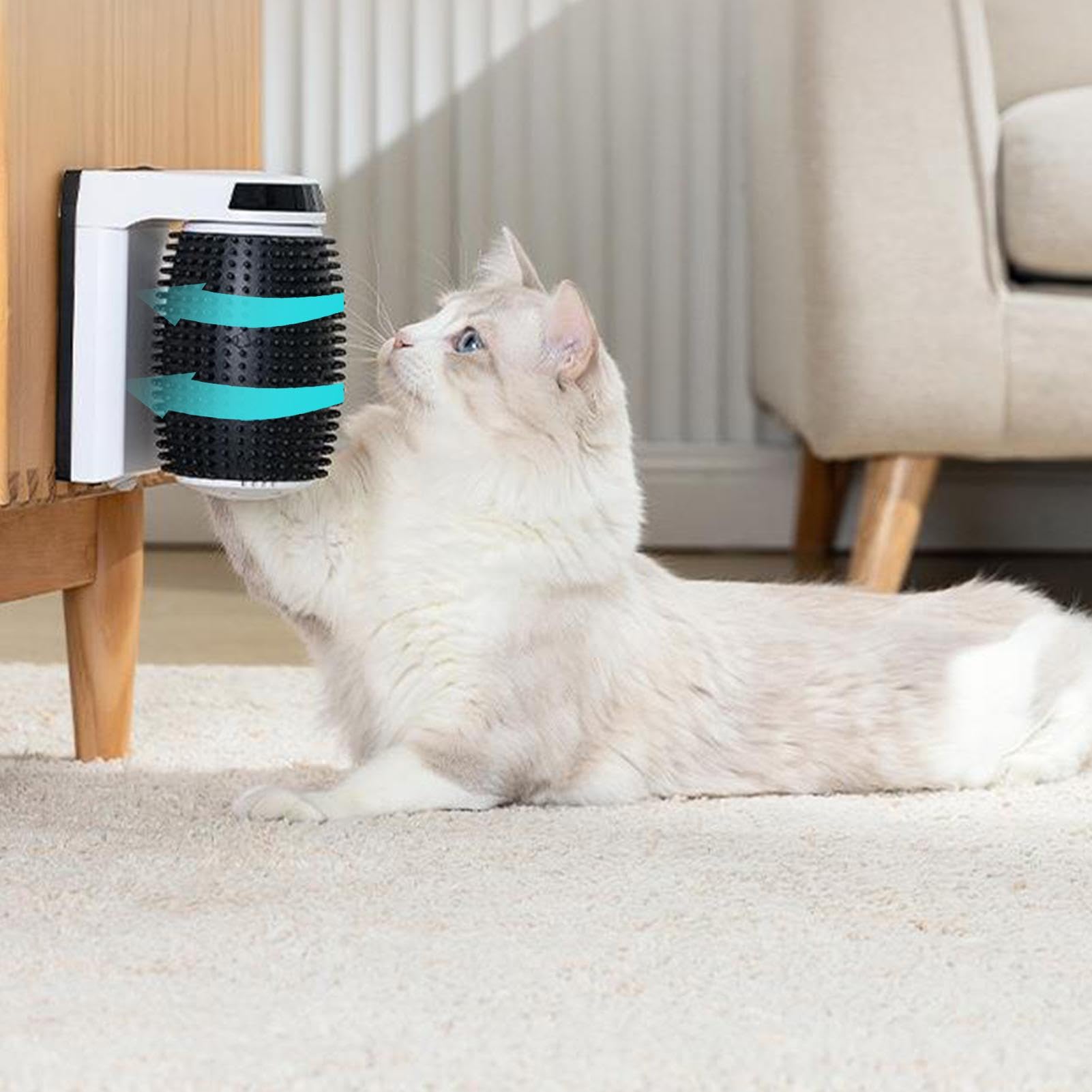 Selbstpflegebürste für Katzen, automatischer Eckenkratzer | weiches Pflegewerkzeug, integrierter Katzenminze-, einfache Montage, sanfte Borsten, perfekt für Kätzchen, Gesicht, lange, ku