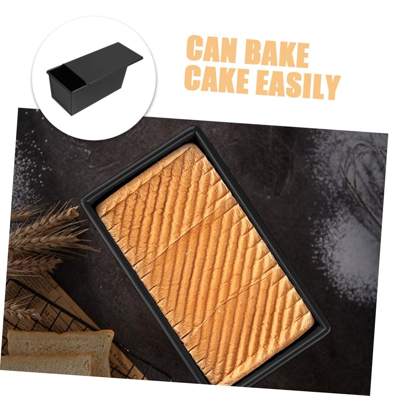 MAGICLULU 5piezas Molde De Pan Antiadherente Con Tapa Para Hornear Tostadas Caja De Horno Reutilizable Para Pan Para Cocinas y Reuniones Familiares