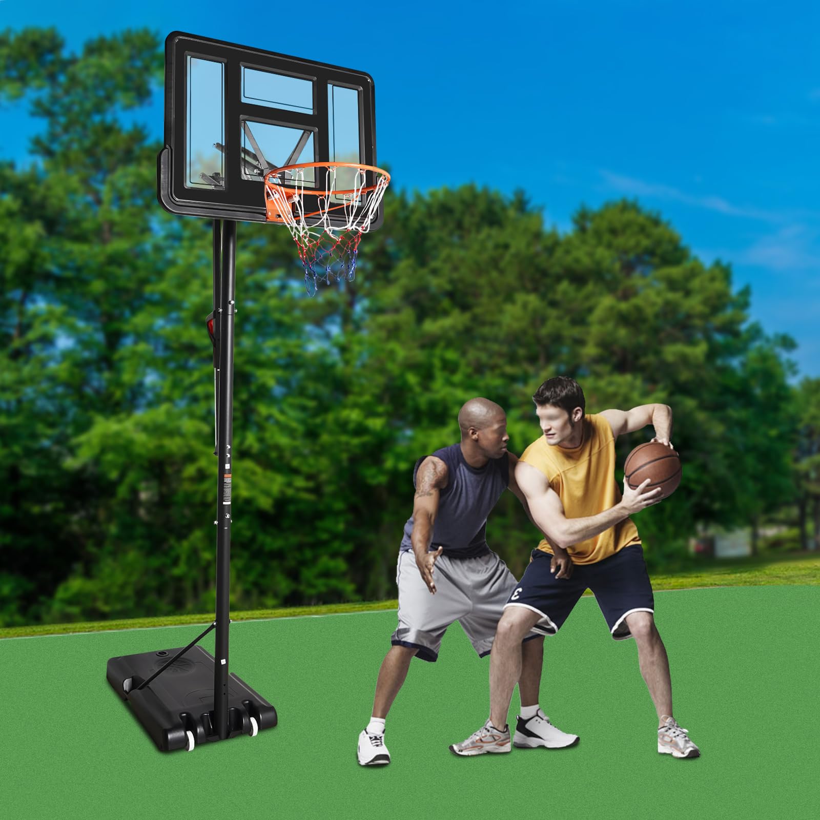 Soporte portátil para canasta de baloncesto, altura ajustable, mecanismo de tablero de baloncesto portátil, juego de baloncesto para niños y adultos