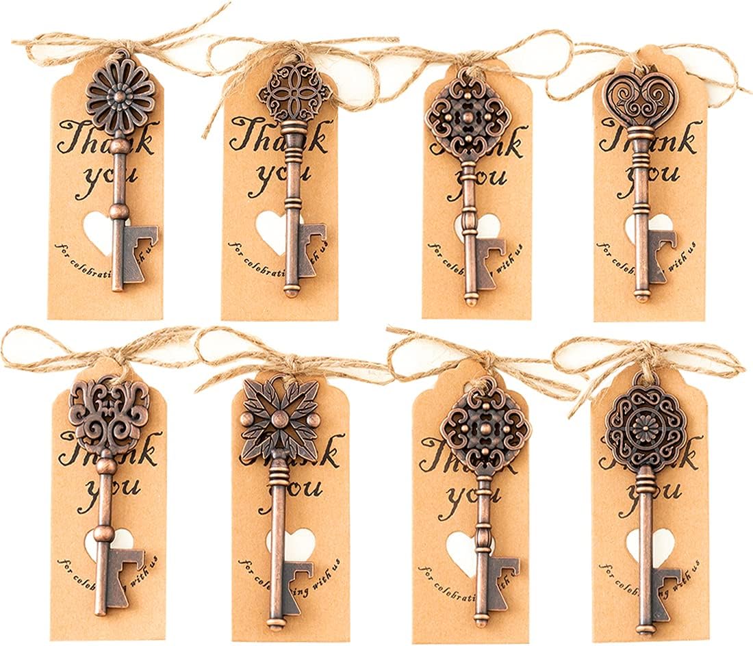 Zinc 80 PCS Wedding Favors Key Bottle Openers,Bridal Shower Party Gifts for Guests,Vintage Skeleton Key, Rustic Wedding Souvenirs or Decoration…