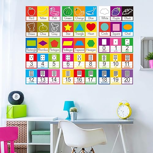 Miniatura 21 de OUNENO Juego de tablones de anuncios de línea del alfabeto, números ABC 0-20, decoraciones de pared para preescolar, jardín de infantes, primaria