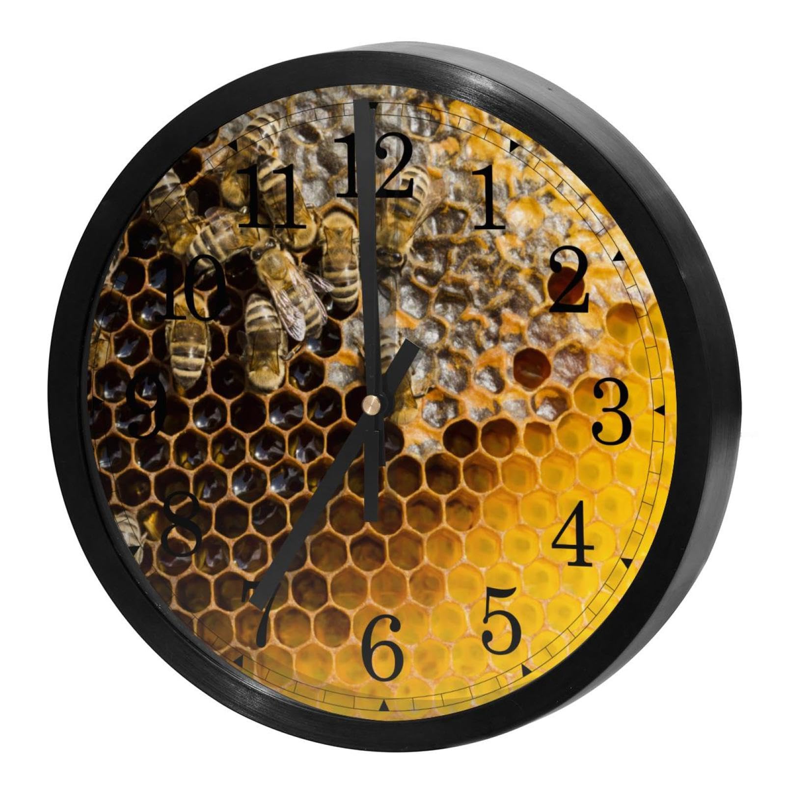 Horloge murale silencieuse à quartz sans tic-tac jaune pour maison et bureau