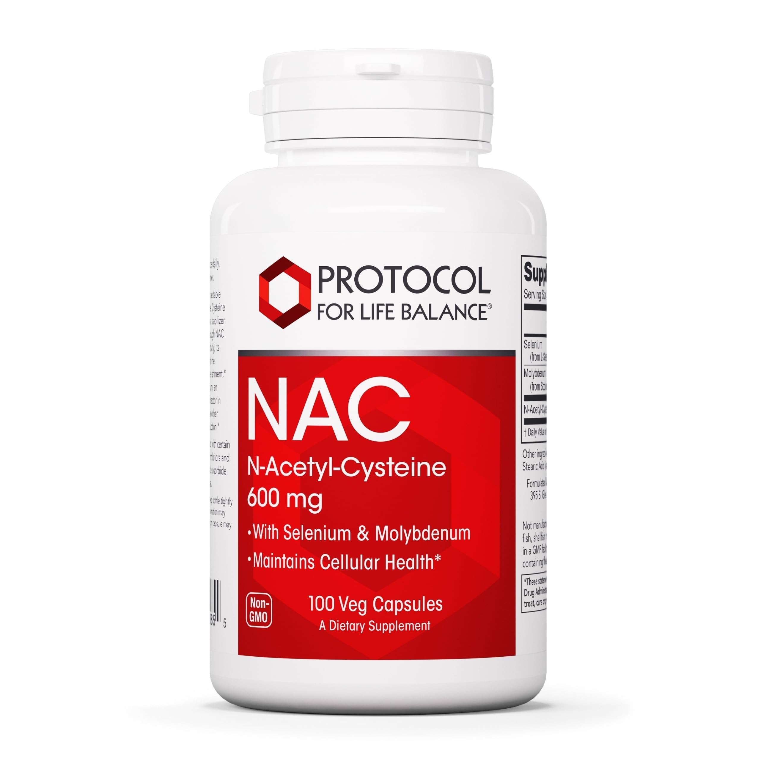 PROTOCOL FOR LIFE BALANCE NAC with Selenium, 100 Veg Caps