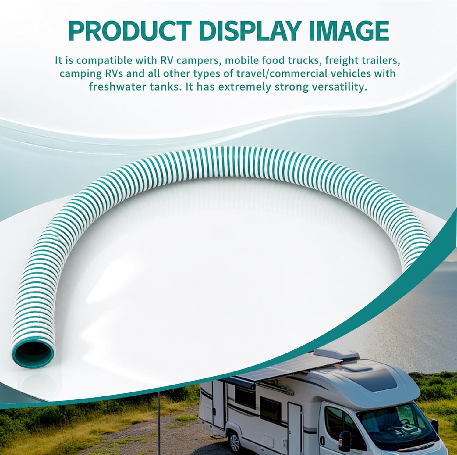 1.25" Fresh Water Tank Hose Connection Kit for RV, Camper Water Hose Kit for Travel Trailer Concession Vehicle, All Purpose Fresh Water Tank Hose Connection Accessory Kit for RV, Trailer, Camper