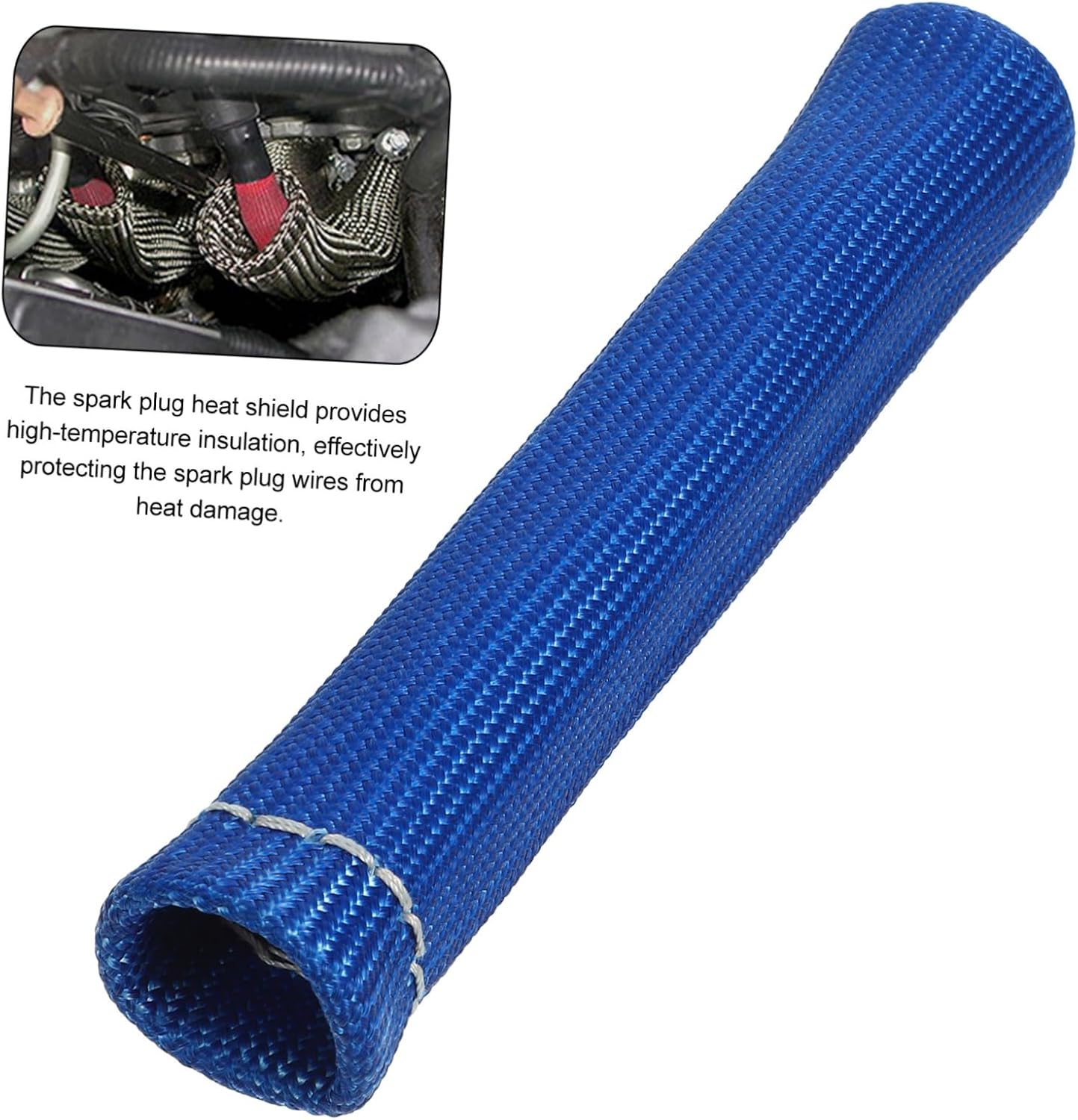 8pcs Spark Plug Heat Shield Sleeve High-temperature Insulation for Spark Plug Wires Protection for Automotive Applications Blue