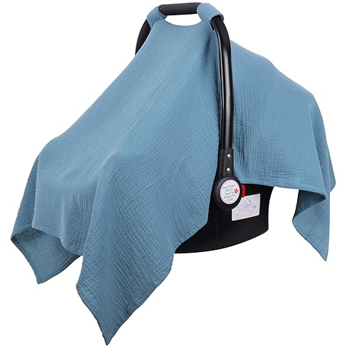 Metplus Funda de muselina para asiento de automóvil para bebés, funda de cochecito de automóvil, fundas para cochecito de bebé para niños y niñas,