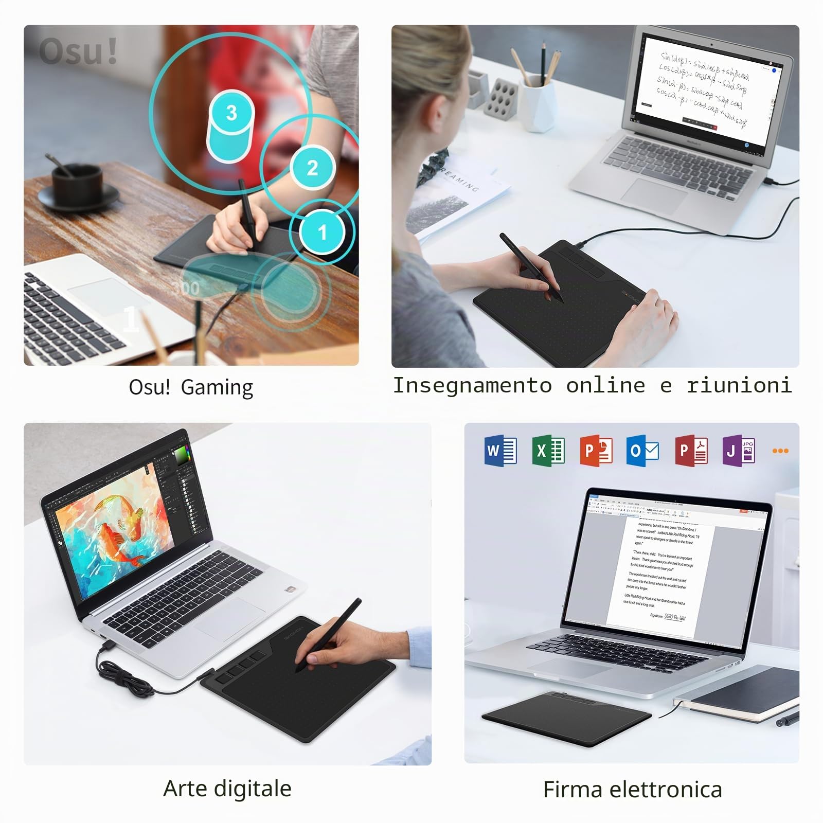 GAOMON S620 6,5 x 4 Pollici Tavoletta Grafica con Penna Senza Batteria per Disegnare
