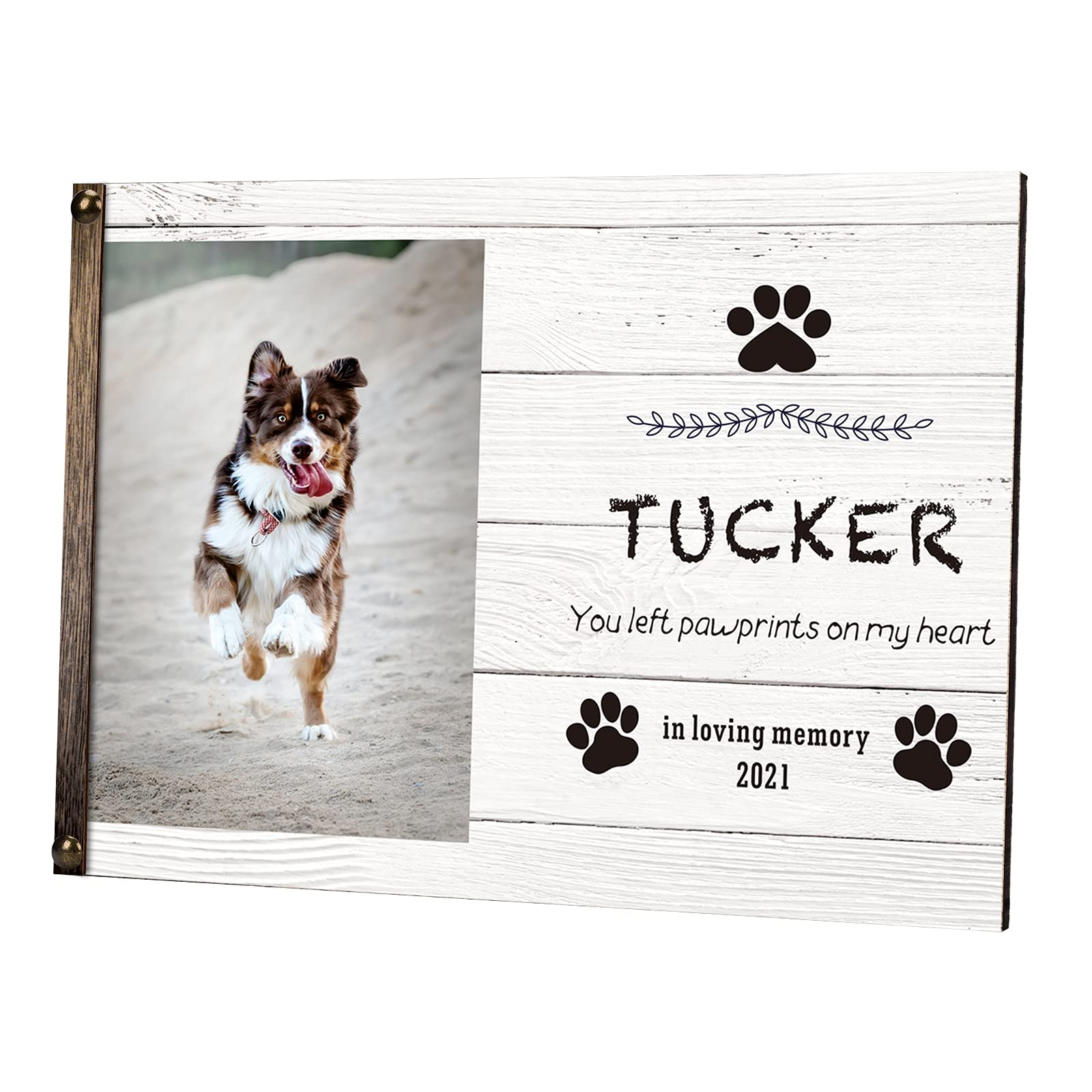 WOODme Personalized Customization Dog and Cat Memorial Gifts 4x6 Wooden Picture Frame Gifts For Dogs Cats Unique Gift Wall Desk Frames With Holder (4x6)
