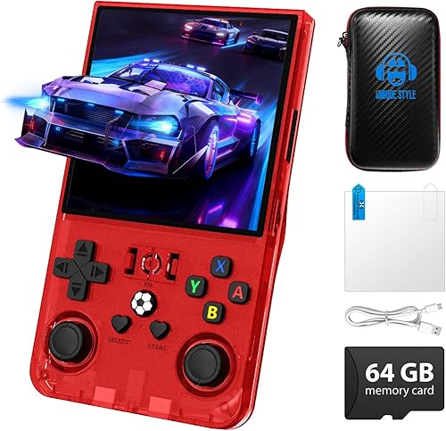 Miniatura 9 de R36 Max - Consola de juegos retro, consola de mano retro con sistema Linux de pantalla de 4.0 pulgadas, tarjeta TF 64G, 4000 mAh recargable portátil
