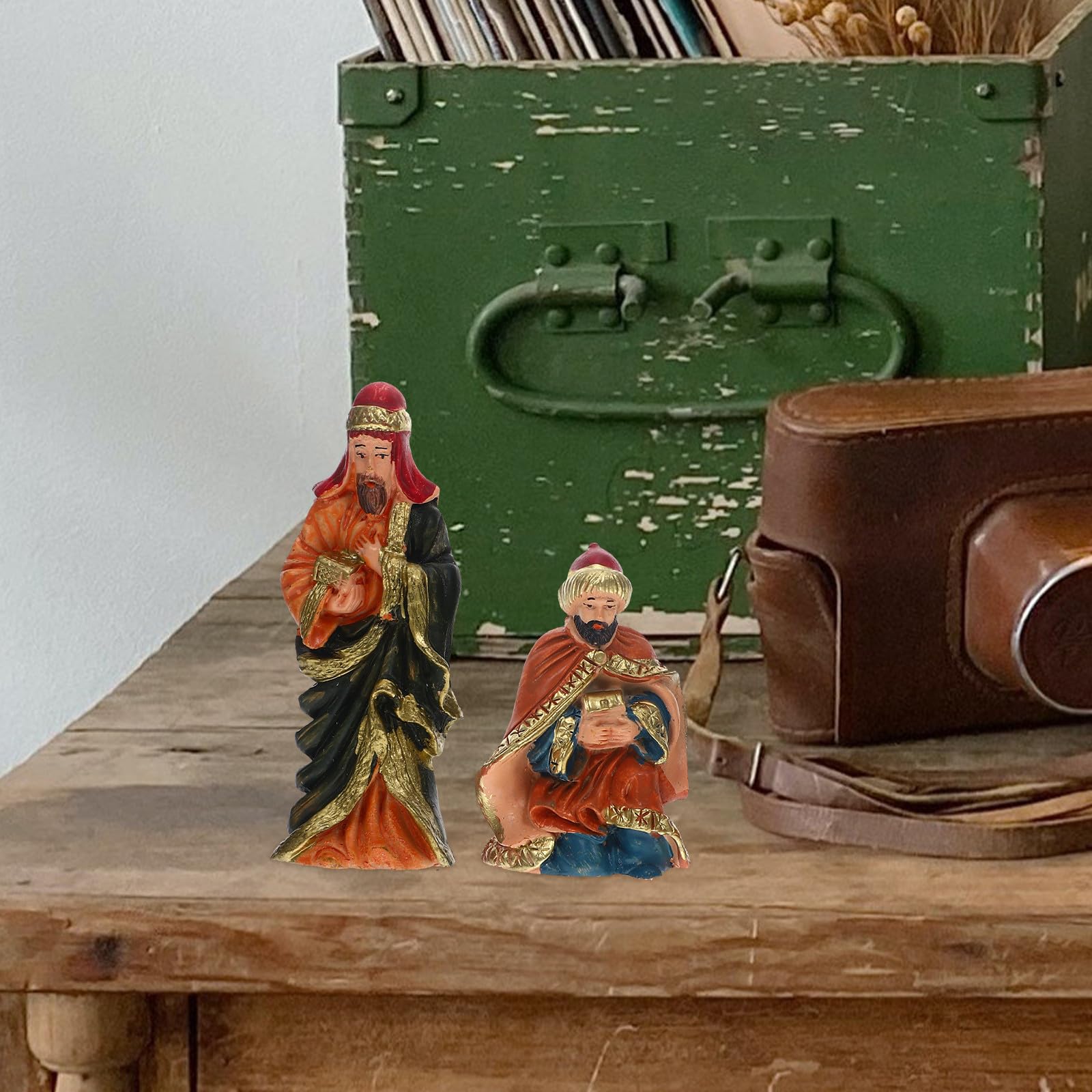 Toyvian 2 Sets Weihnachtskrippenset aus Kunstharz, Tischdeko für Büro
