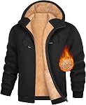 Men's Winter Fleece Full Zip Hoodie Heavyweight Sherpa Lined Hooded Sweatshirt Thick Warm Soft Coats Jacket with Pockets