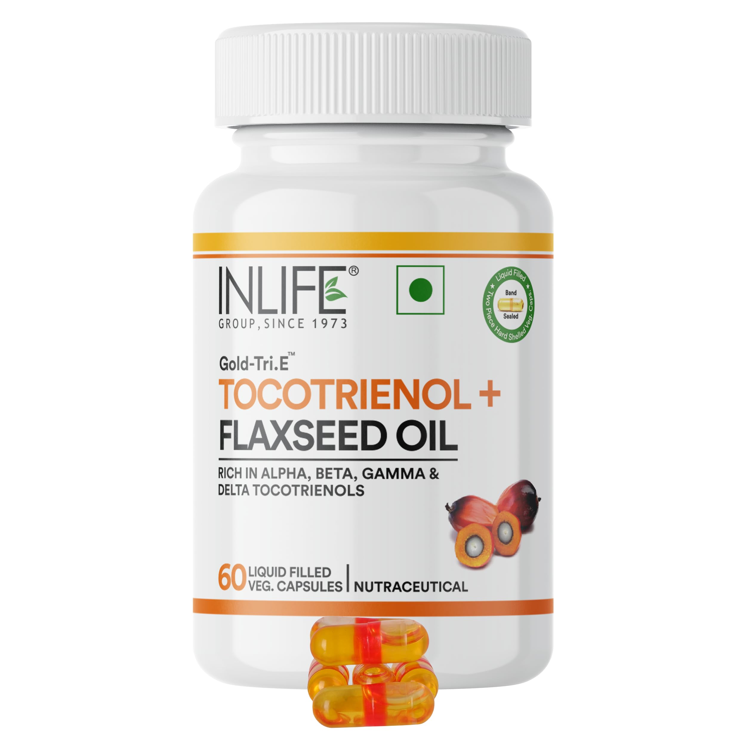 INLIFE Tocotrienol Oil 10mg (Gold Tri.E) & Flaxseed Oil 480mg Capsules | Extra Virgin Cold-Pressed Omega-3, 6 & 9 | Plant-Based Formula| Supports Heart, Skin, Hair & Immune Health | 60 Vegetarian Capsules-image-47