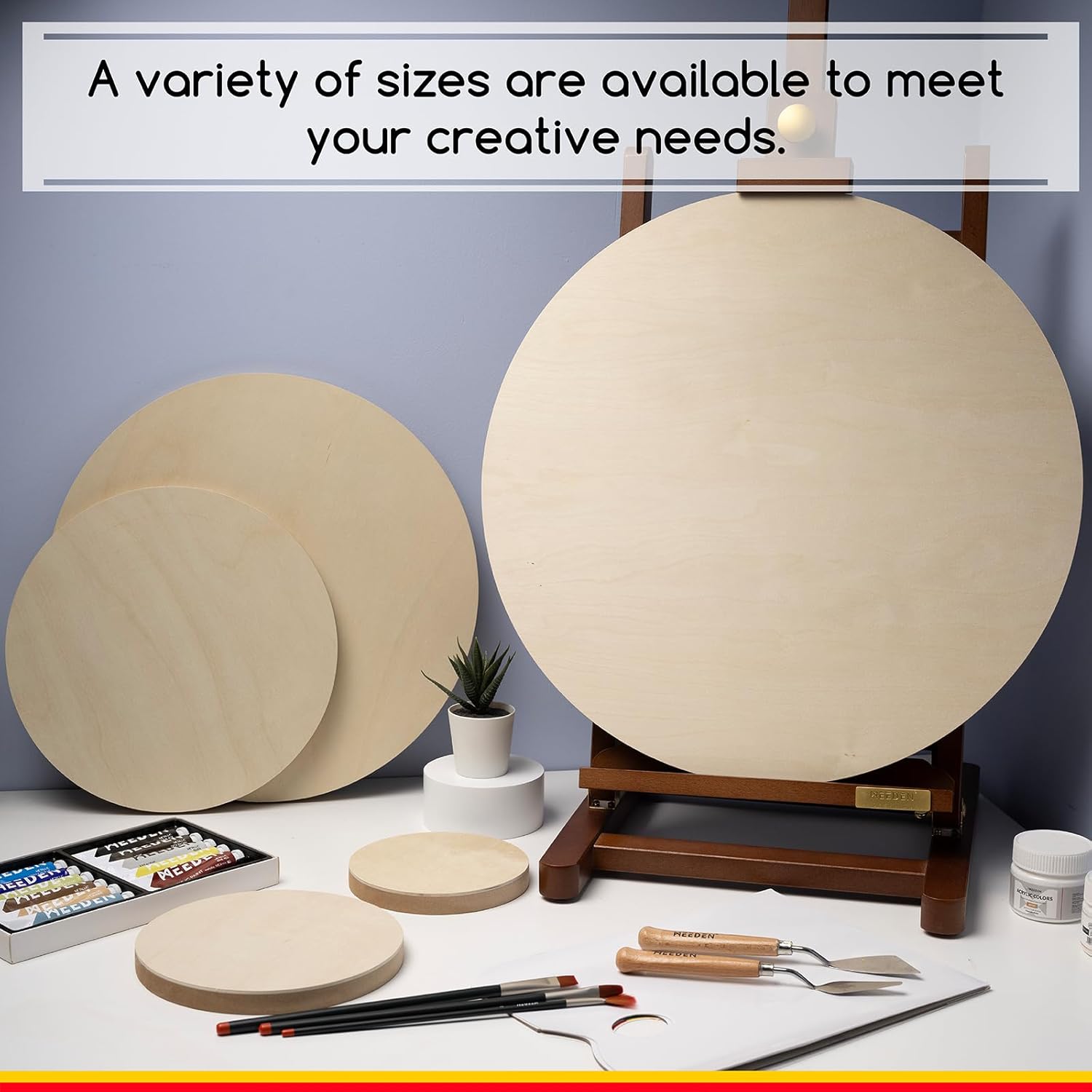 MEEDEN Round Wood Canvas Panels: 3/4" Deep 20" Dia Round Wooden Canvas Panel - Pack of 2 Cradled Wood Art Boards for Pouring Art, Crafts, Painting