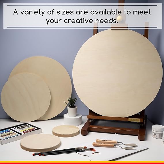 MEEDEN Round Wood Canvas Panels: 3/4 Deep 8 Dia Round Wooden Canvas Panel - Pack of 2 Cradled Wood Art Boards for Pouring Art, Crafts, Painting