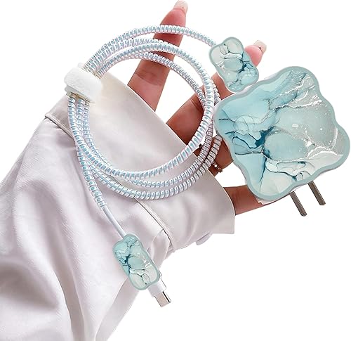 Lindos protectores de cable para cargador de iPhone, diseño de mármol lujoso, cable de datos, cargador USB, línea de datos, protector de cable de