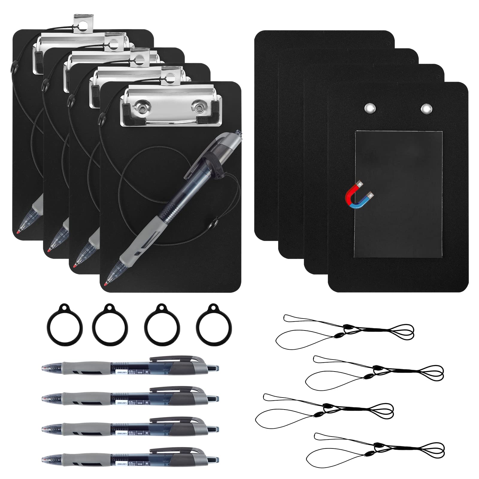 4 Pack Mini Magnetic Clipboards for Refrigerator 4 x 6 Inch Mini clipboard with Pen Holder Small Magnetic Clipboards Pocket for Notepads Receipts Tickets